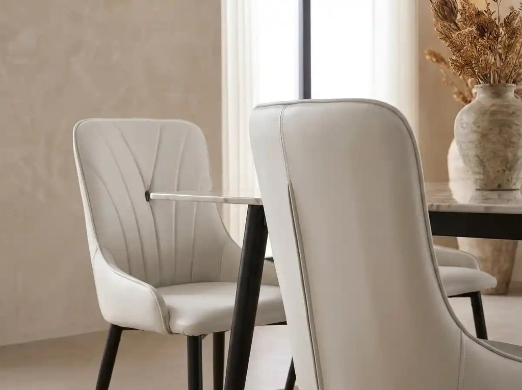 Stone 6-Seater Dining Table Set – Heat-Resistant Top with 6 Chairs