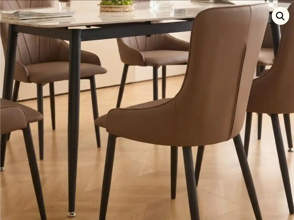 Stone 6-Seater Dining Table Set – Heat-Resistant Top with 6 Chairs