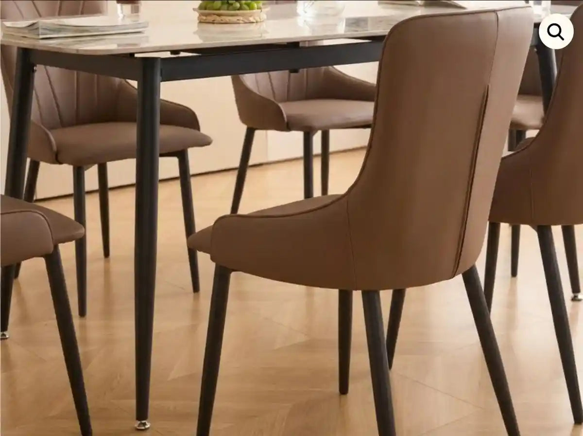 Stone 6-Seater Dining Table Set – Heat-Resistant Top with 6 Chairs