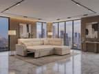 5-Seater L-Shape Sofa Bed – Plush Fabric, Hidden Storage & 2 Ottomans