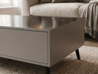Onyx Slate Black Rectangular Coffee Table – Modern Storage Design