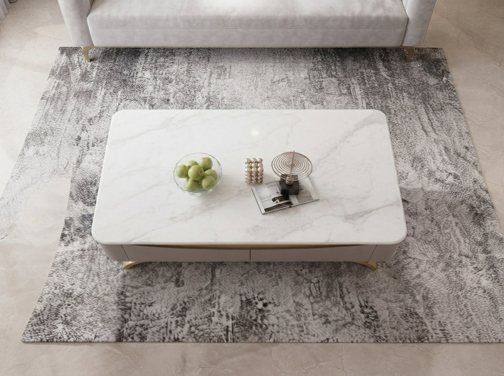 Modern Nesting Sintered Stone/Marble Coffee Table Set