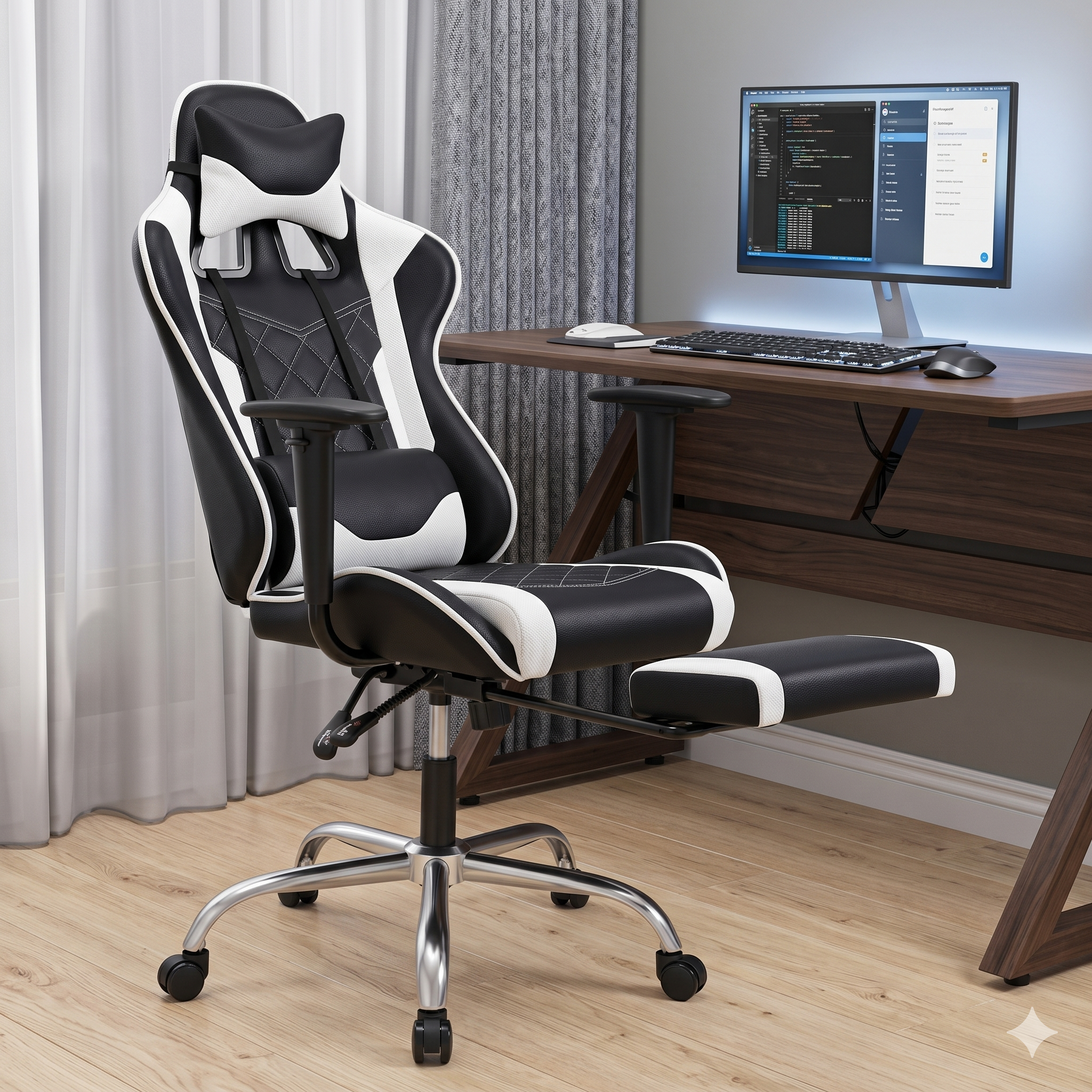 Achilles Pro Series Ergonomic Gaming Chair with Footrest & Lumbar Support