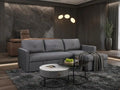 Lenin Convertible Sofa Bed – Plush Ribbed Fabric Sleeper Couch with Storage