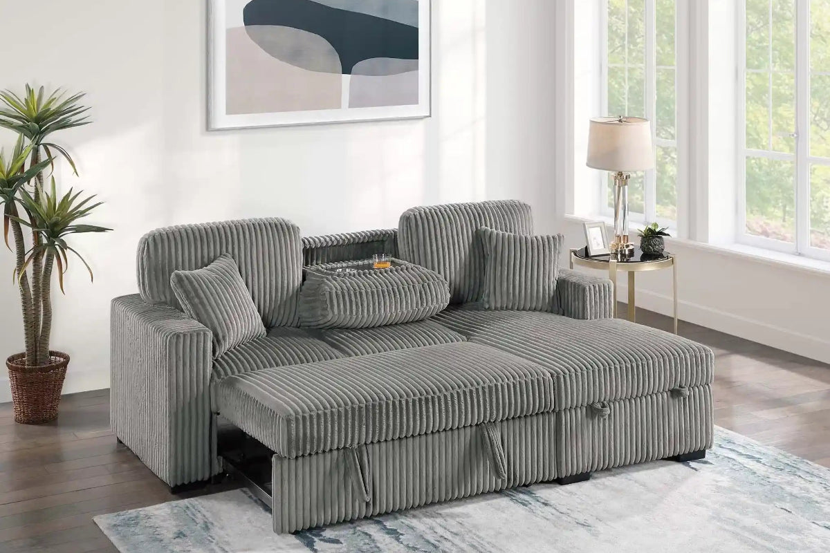 Grey Sofa cum Bed