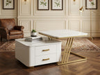 Modern Luxury Nesting Coffee Table Set – Marble Top & Gold Frame