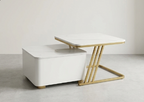 Modern Luxury Nesting Coffee Table Set – Marble Top & Gold Frame