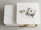 Modern Luxury Nesting Coffee Table Set – Marble Top & Gold Frame