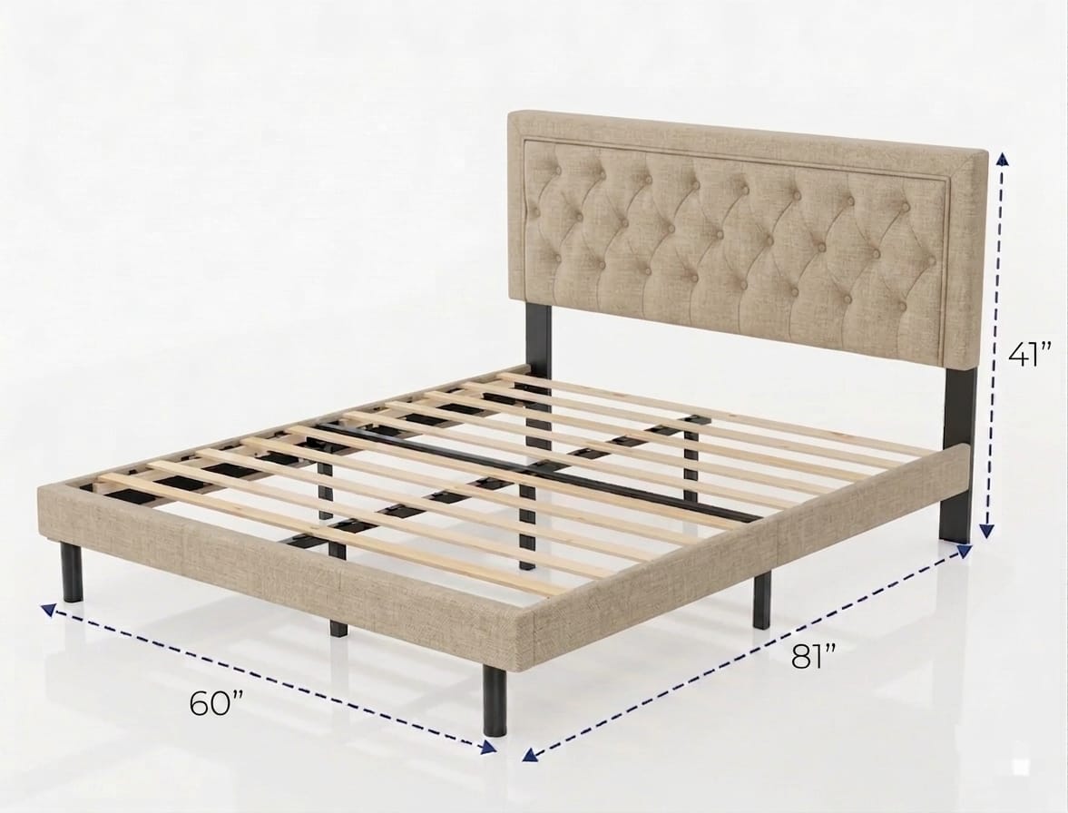 Tufted Headboard Platform Bed