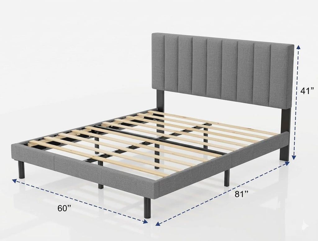 Modern Charcoal Minimalist Bed