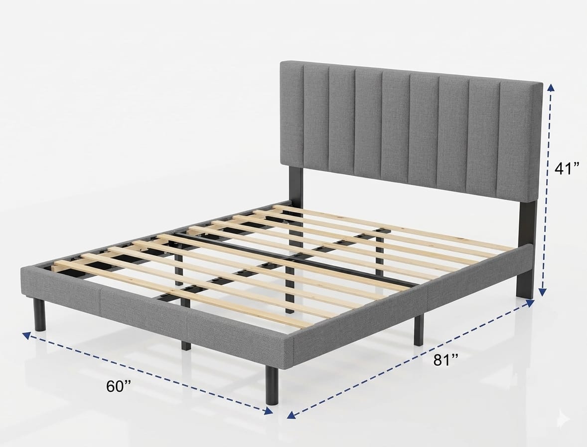 Modern Charcoal Minimalist Bed