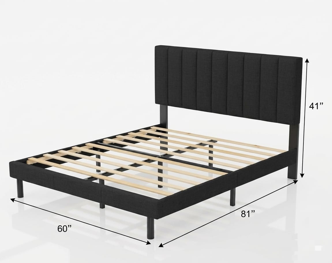 Modern Charcoal Minimalist Bed