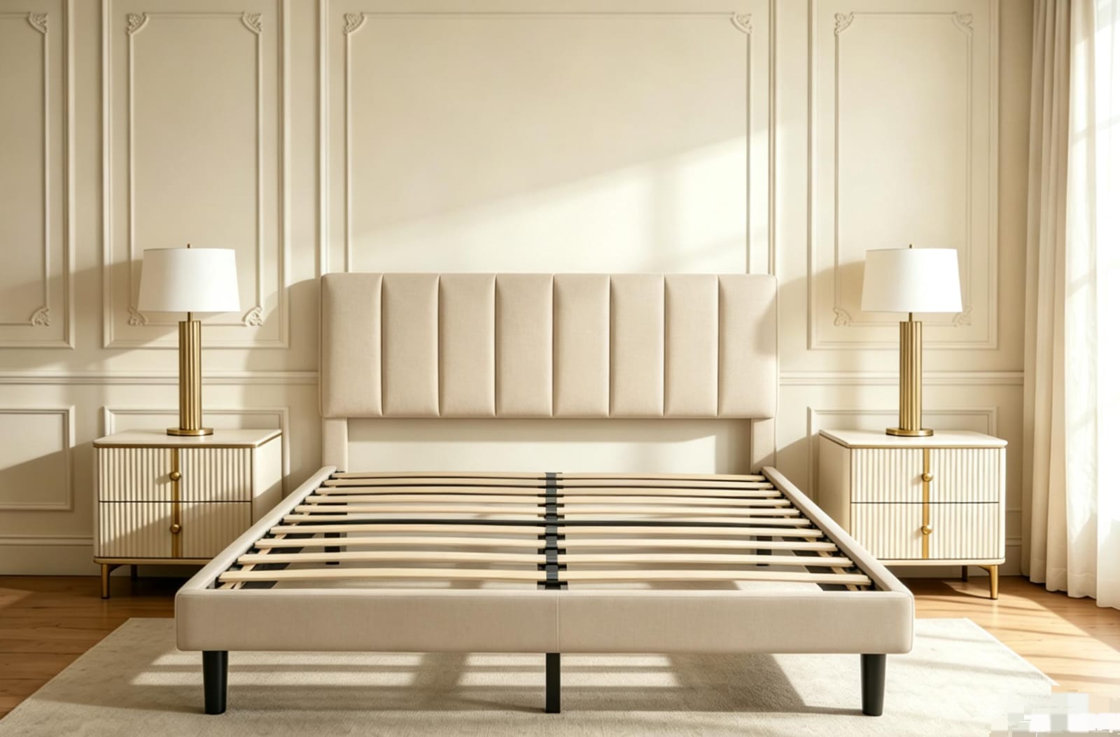 Modern Charcoal Minimalist Bed