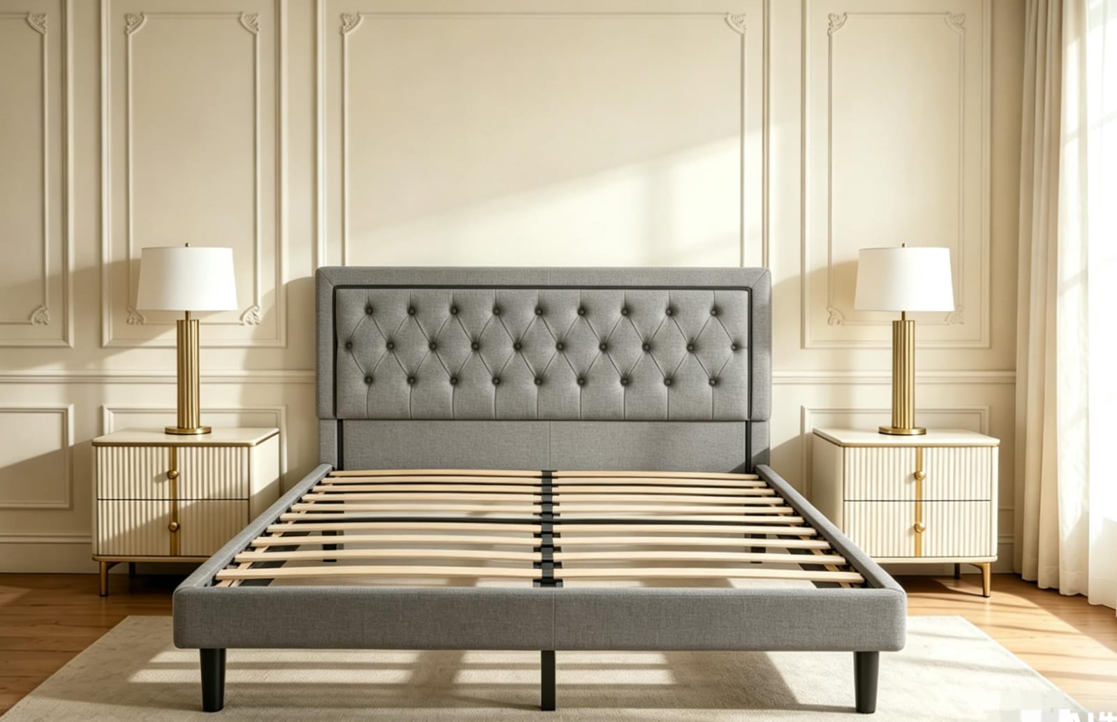Tufted Headboard Platform Bed
