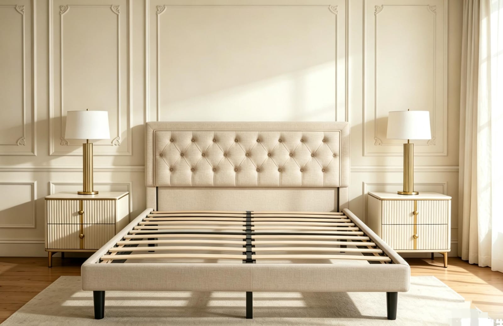 Tufted Headboard Platform Bed