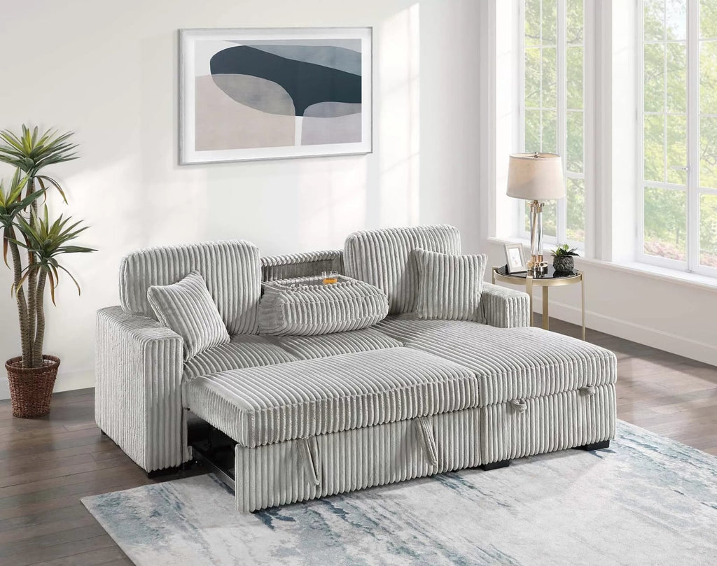 L-Shape Sofa Bed with Integrated Storage