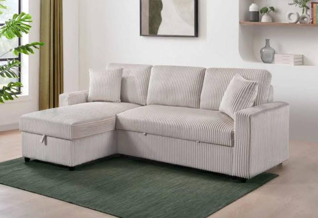 L-Shape Sofa Bed with Integrated Storage
