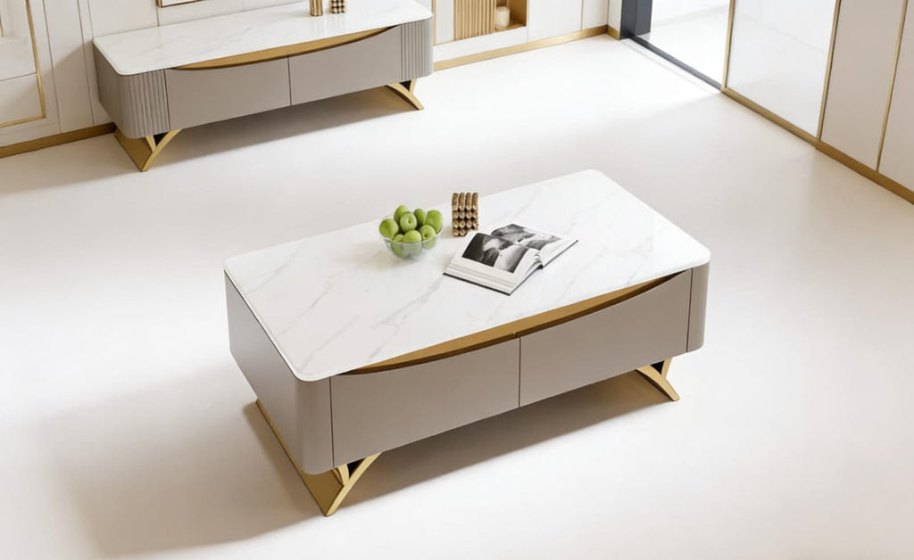 Luxe-Gold Marble Centerpiece