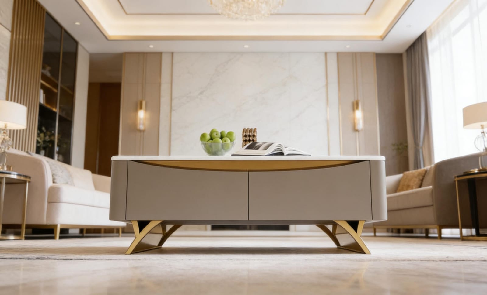 Luxe-Gold Marble Centerpiece