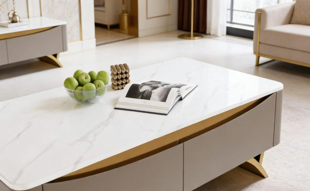 Luxe-Gold Marble Centerpiece