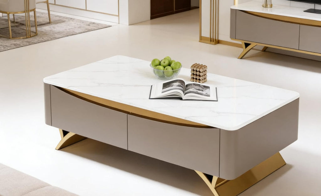 Luxe-Gold Marble Centerpiece