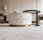 The Alpine Nested Marble Coffee Table Set with Storage Drawer