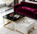 Modern luxury asymmetrical nesting coffee table set