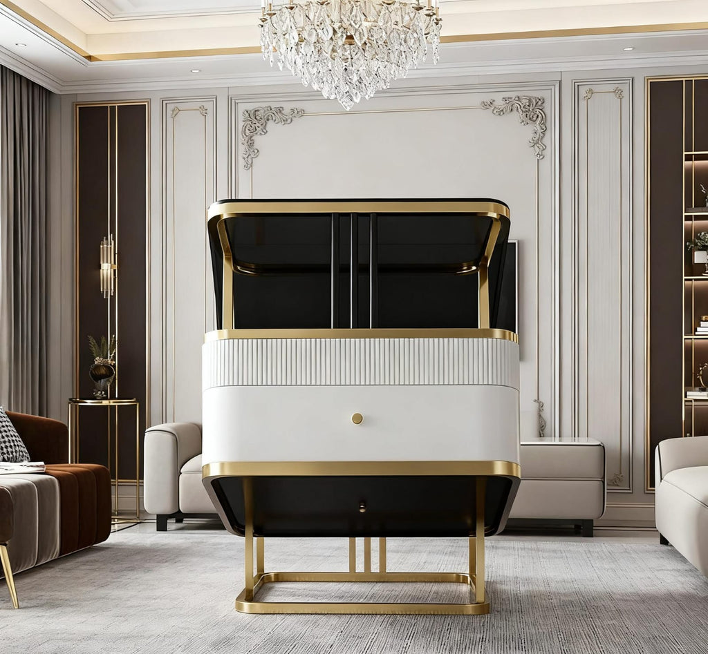 Modern luxury asymmetrical nesting coffee table set