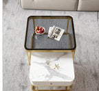 Modern luxury asymmetrical nesting coffee table set
